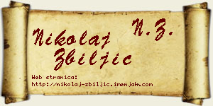 Nikolaj Zbiljić vizit kartica
